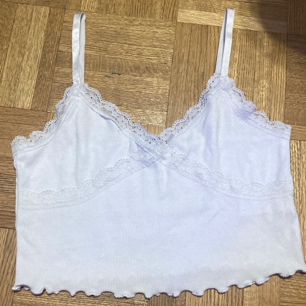 white cropped ambiance lace top